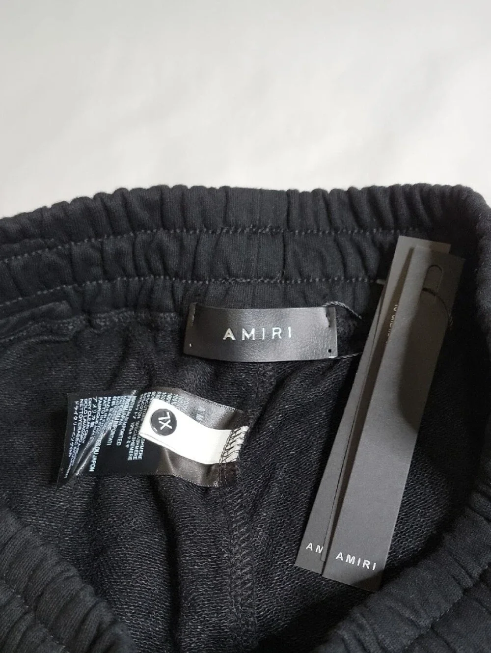 AMIRI Black Athletic Shorts with White Drawstring and Logo
